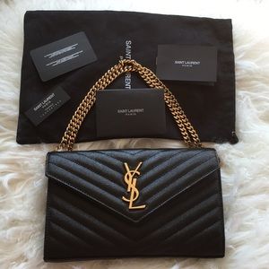 Saint Laurent Chain Large Monogram Wallet Bag
